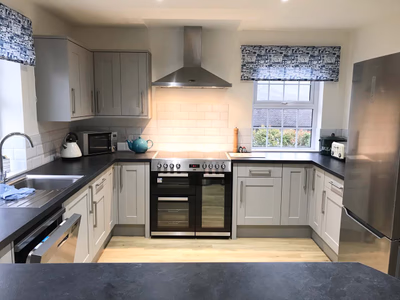 Cottage side elevation showing traditional features