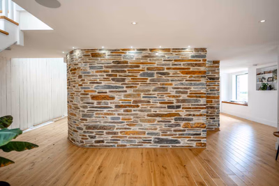 Lime works to old stone barn refurb